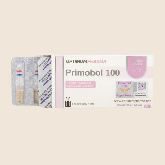 Optimum Pharma Primobol 100 methenolone enanthate ampoules box