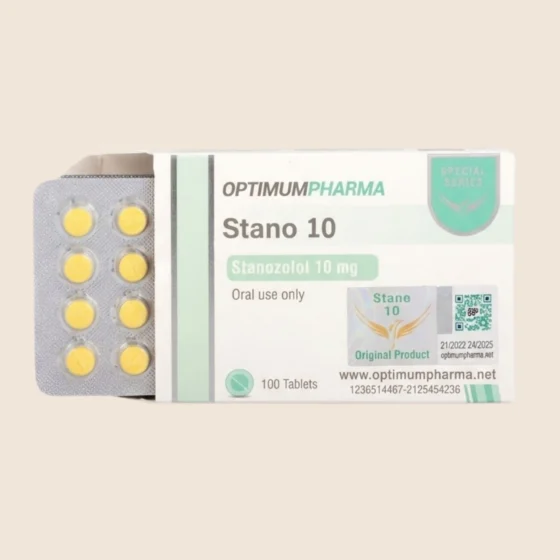 Optimum Pharma Stano 10 stanozolol tablets box