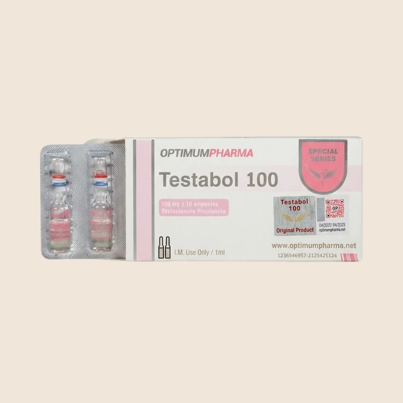 Optimum Pharma Testabol 100 testosterone propionate ampoules box