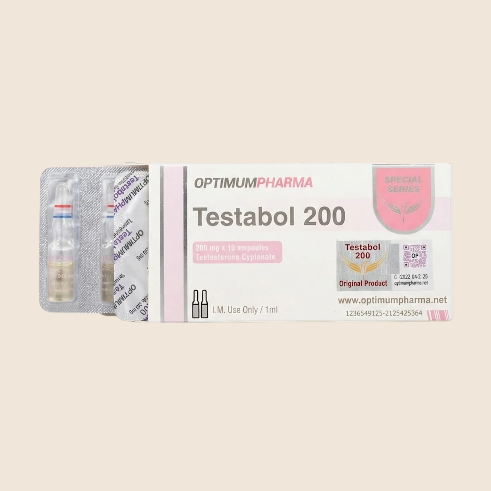 Optimum Pharma Testabol 200 testosterone cypionate ampoules box