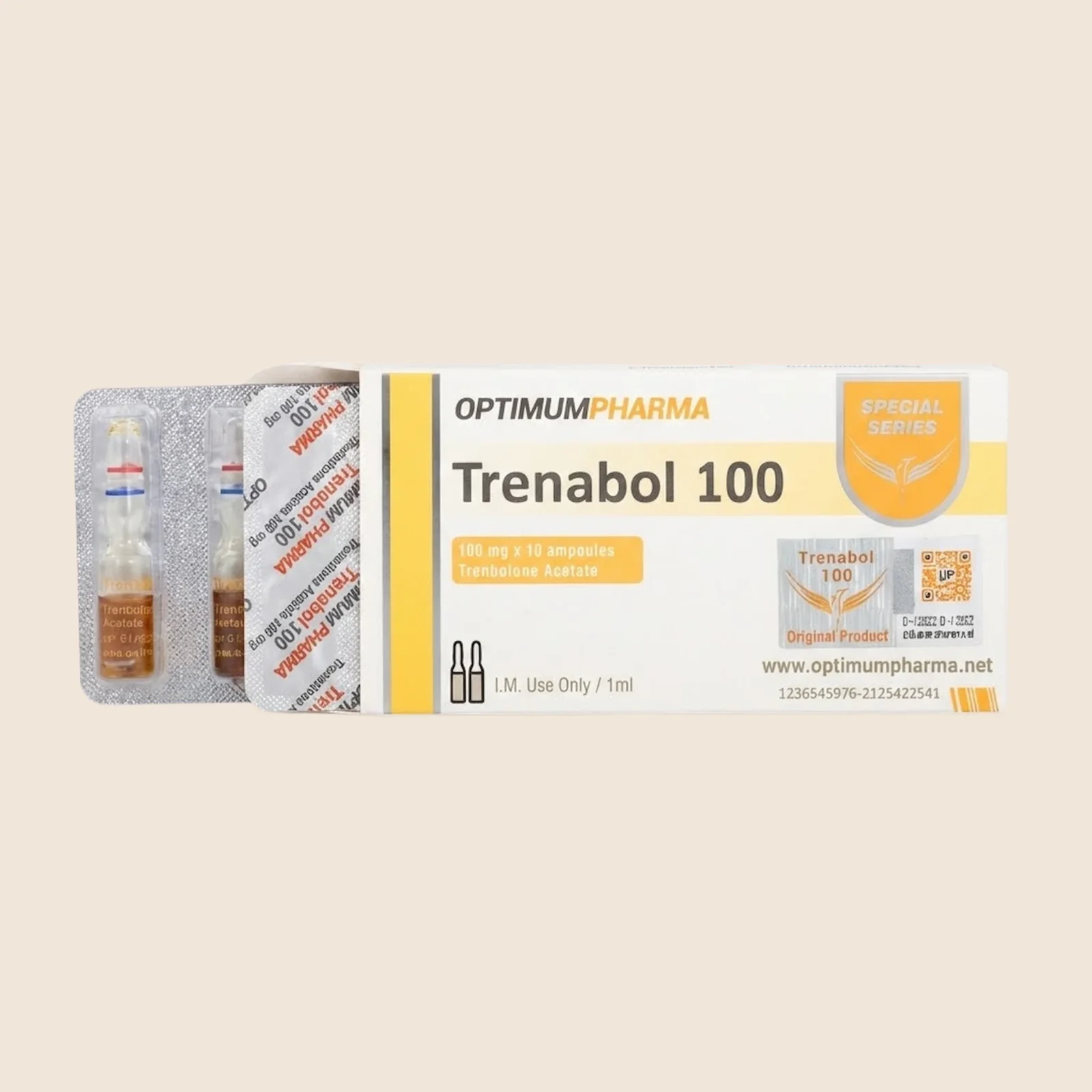 Optimum Pharma Trenabol 100 trenbolone acetate ampoules box