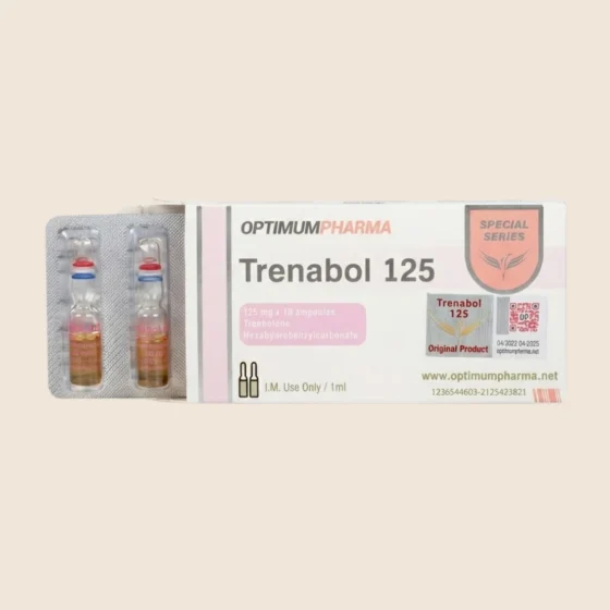 Optimum Pharma Trenabol 125 trenbolone hexahydrobenzylcarbonate ampoule box